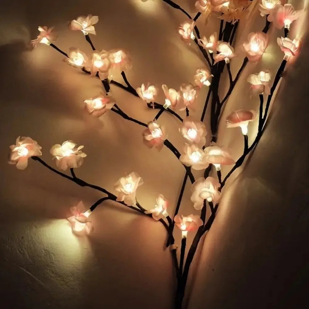 1PC 96LEDS Pink Cherry Blossom Vine Lights, Branch Lights, 8 Flashing Modes, USB Powered,used for Bedrooms Indoor Home Party
