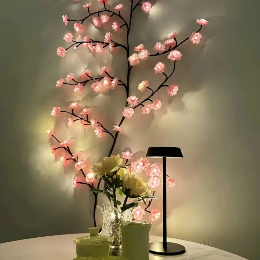 1PC 96LEDS Pink Cherry Blossom Vine Lights, Branch Lights, 8 Flashing Modes, USB Powered,used for Bedrooms Indoor Home Party