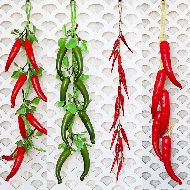 Artificial Fruit Vegetables Foam Imitation Chili Pepper Simulation Food Vegetables Kitchen Garden Home Wall Decor Photography Props Restaurant decoration