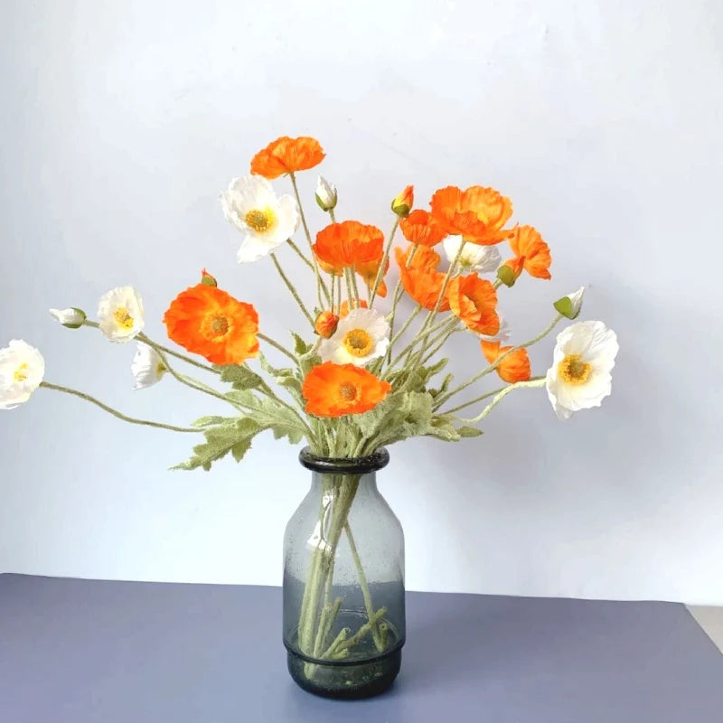 Artificial Flowers Poppy Silk Flowers Long Stem Housewarming Garden Table Wedding DIY Party Wedding Bridal Bouquet Decor