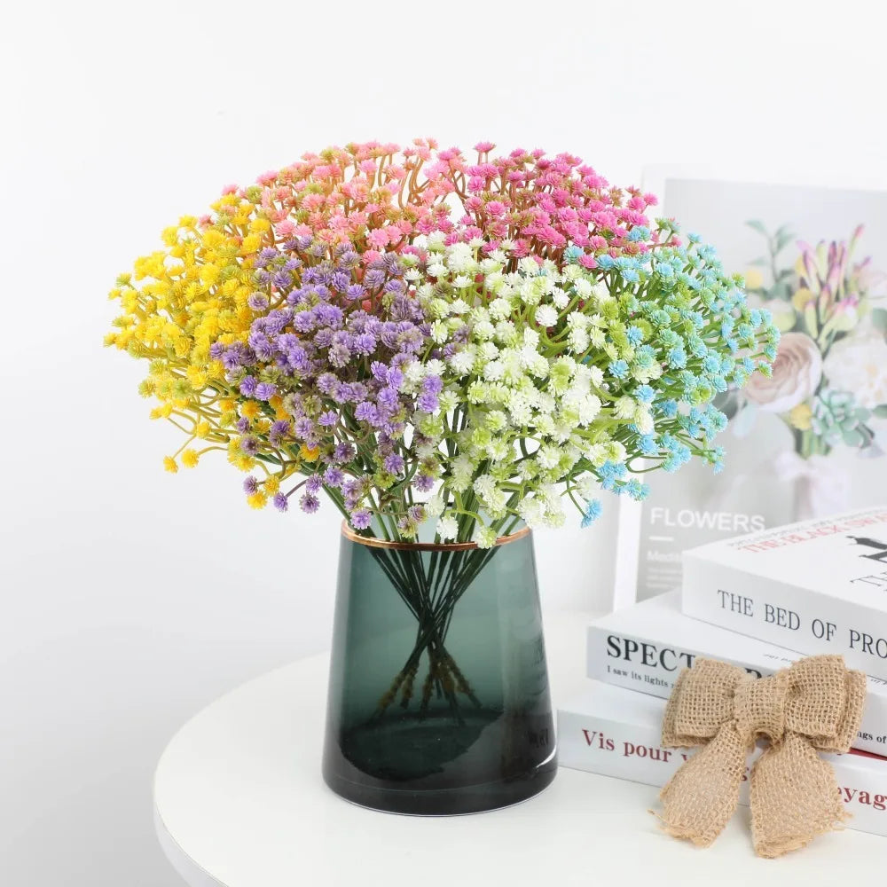 Artificial Starry Flowers Bouquet for Wedding Party Event Decorating Flower Arrangement Bridal Wedding Hand Bouquet Home Decorations