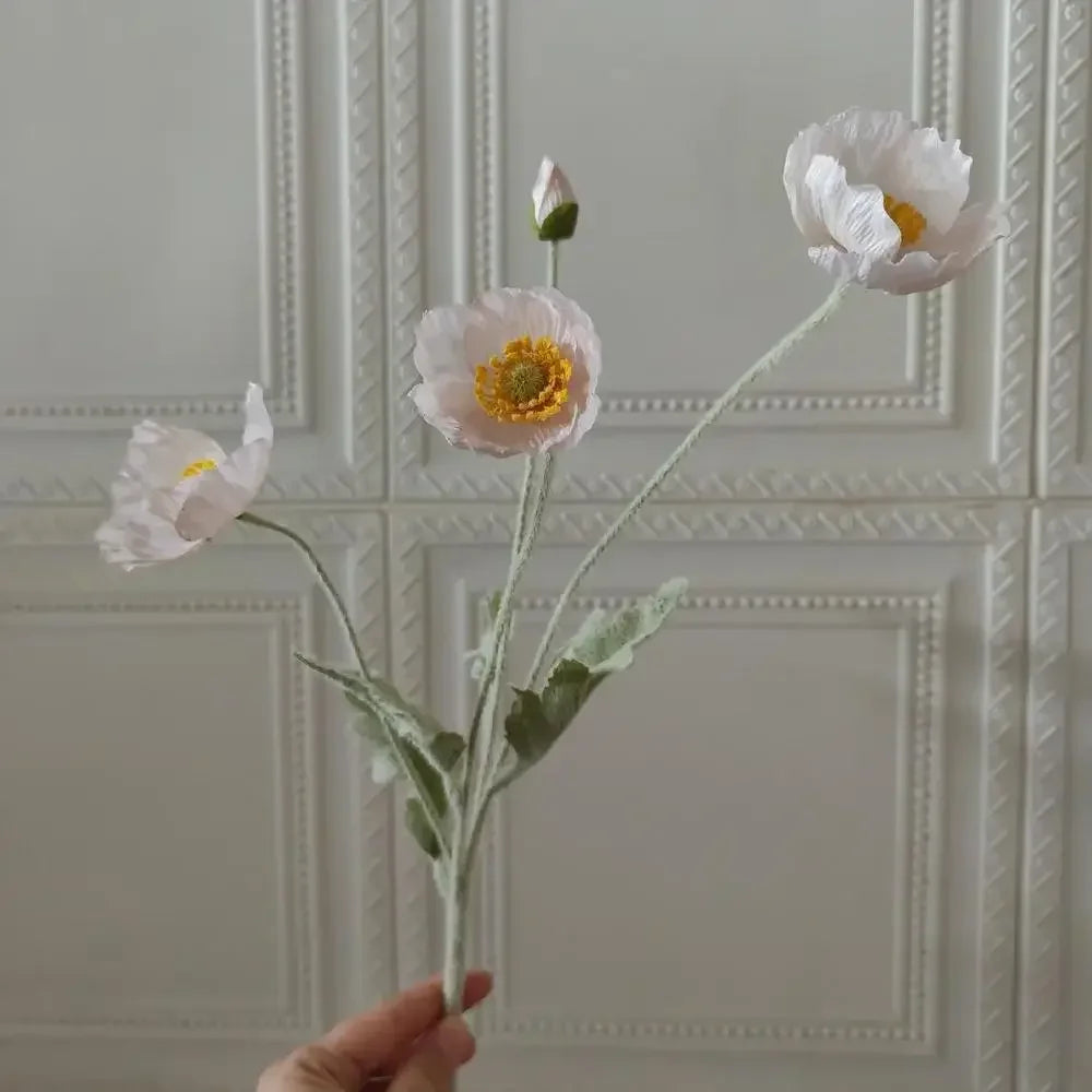 Artificial Flowers Poppy Silk Flowers Long Stem Housewarming Garden Table Wedding DIY Party Wedding Bridal Bouquet Decor