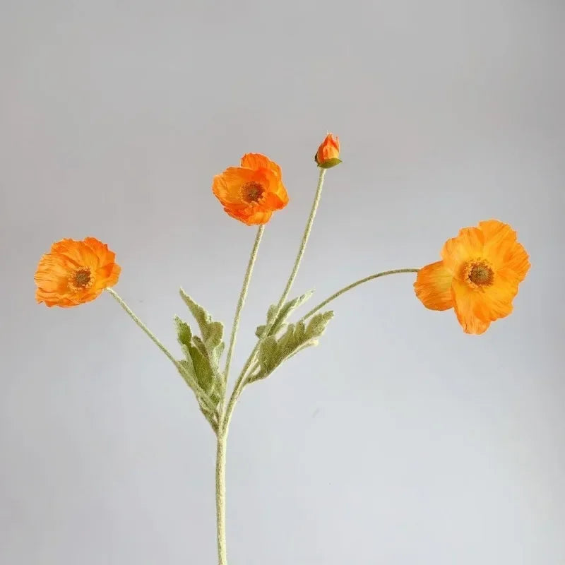 Artificial Flowers Poppy Silk Flowers Long Stem Housewarming Garden Table Wedding DIY Party Wedding Bridal Bouquet Decor