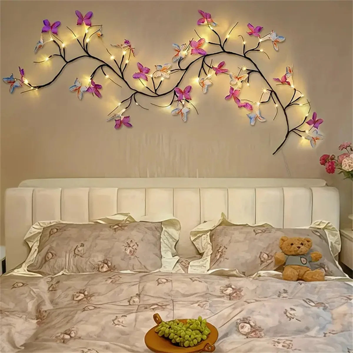 1PC/2PC 30Led Willow Vine String Light 1.3M 8 Modes USB Butterfly Festival Room Decoration Indoor And Outdoor Wall Lights