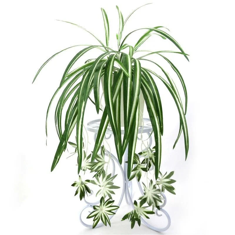 Artificial Plants Wall Hanging Chlorophytum Potted Green Plants PVC Decorative Plants Simulation Flower Living Room Decor 65cm