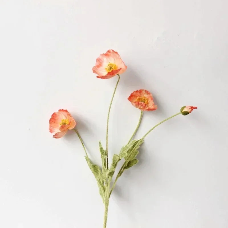 Artificial Flowers Poppy Silk Flowers Long Stem Housewarming Garden Table Wedding DIY Party Wedding Bridal Bouquet Decor
