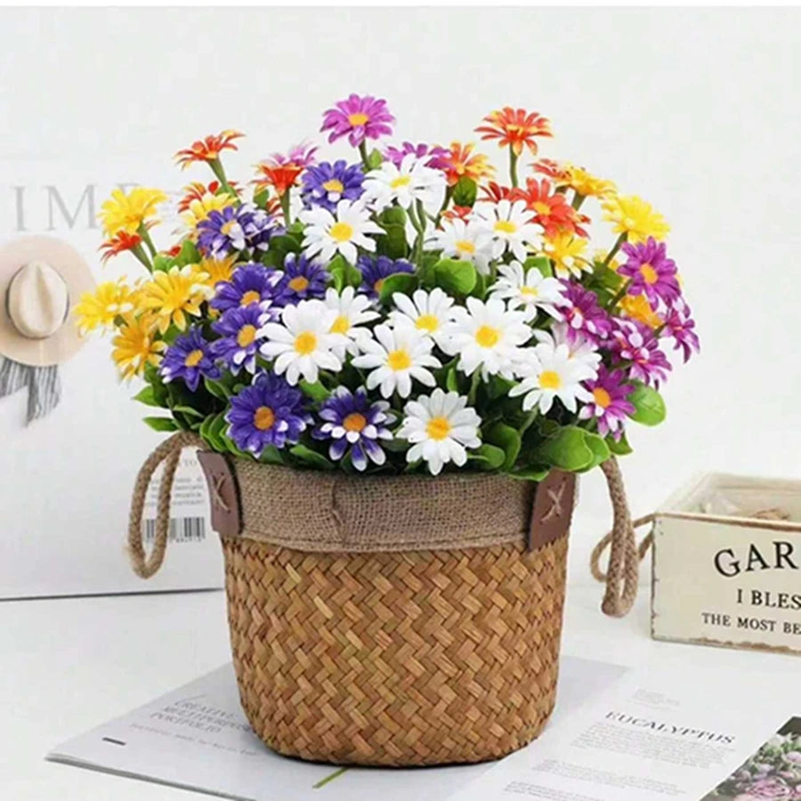 Artificial Flowers Silk Decorating Plant Daisy Wedding Arch Wreath Home Room Table Decor Outdoor Yard High Quality Courtyard Accessory