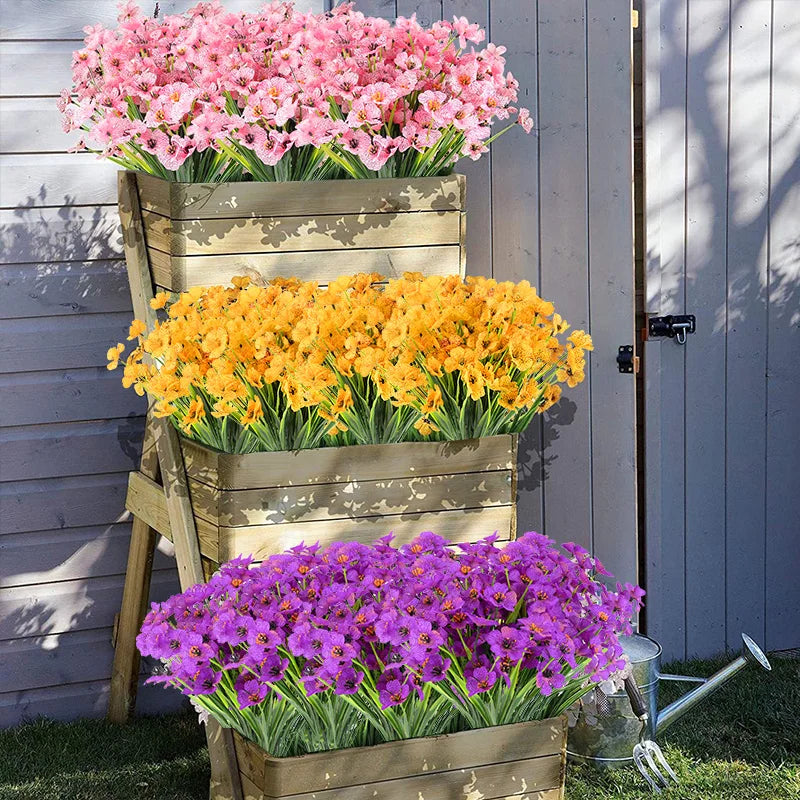 Artificial Violet Flowers Silk Flowers Grass Plants For Wedding Home Garden Decoration Birthday Xmas Party Decor Restaurant decoration