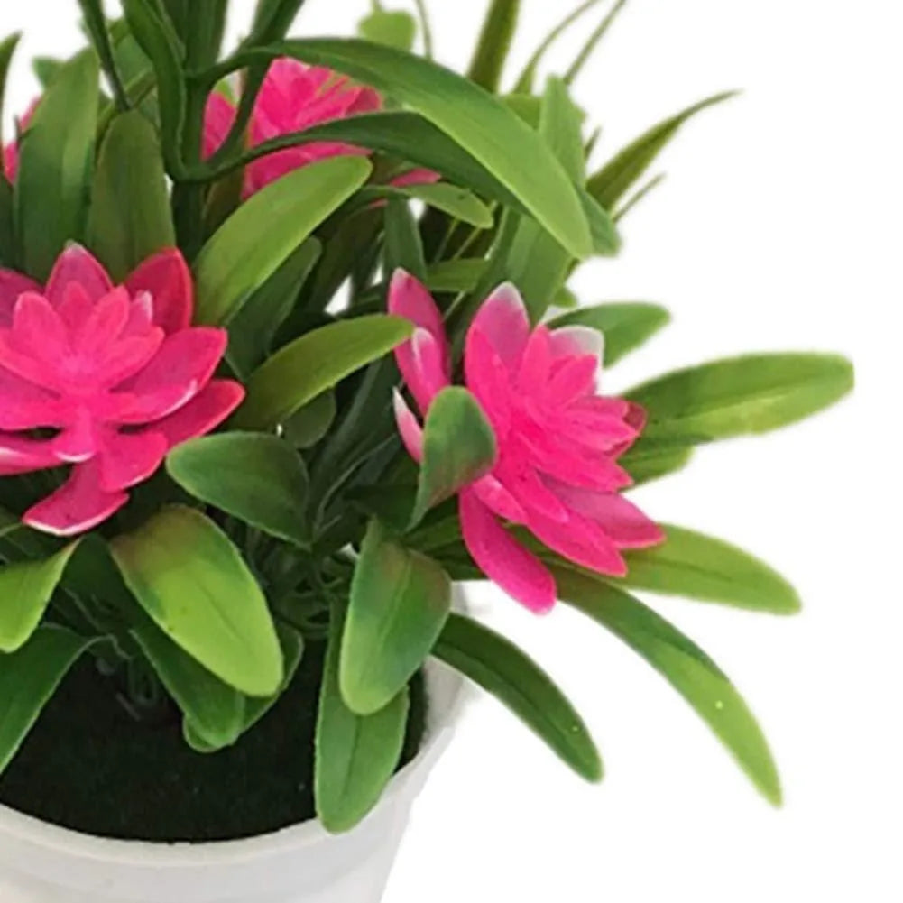 Artificial Flowers in Vase Decor Plastic Lotus Flower Arrangements Decorating Faux Flowers Bouquets in Pot Table Centerpieces Holiday