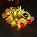 1 PC Floral Wreath  Flower Headpiece Led Flower Crown Adjustable Light Up Headband For Nighttime Events Cosplay