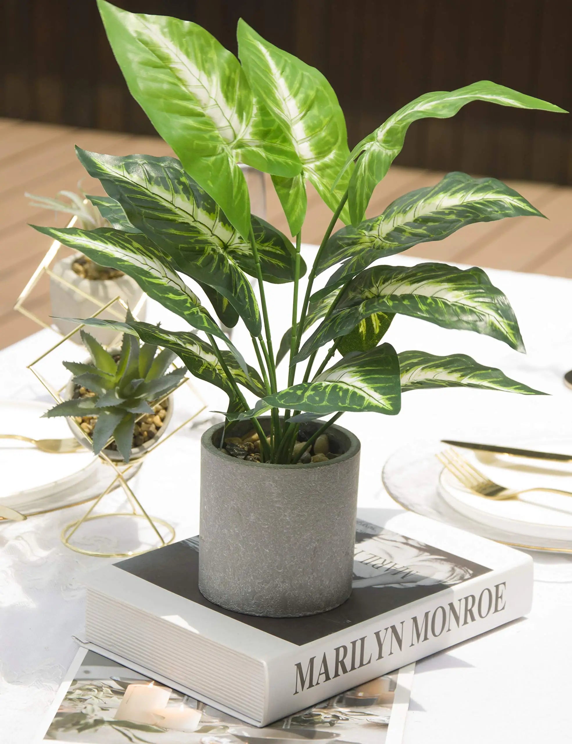 Artificial Potted Faux Plants for Office Desk Shelf Bathroom Home Decor