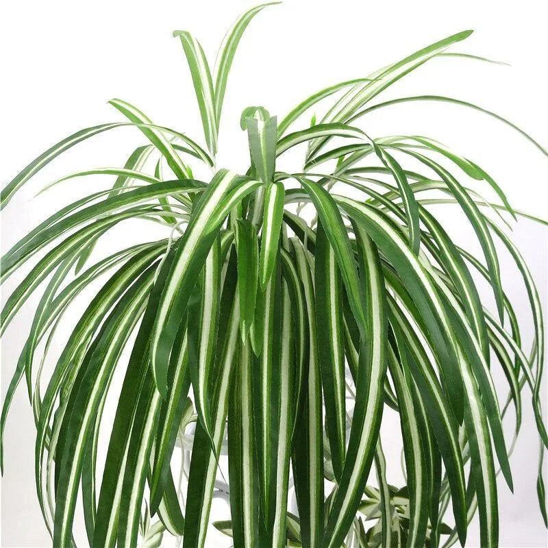 Artificial Plants Wall Hanging Chlorophytum Potted Green Plants PVC Decorative Plants Simulation Flower Living Room Decor 65cm