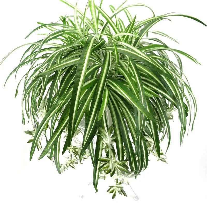 Artificial Plants Wall Hanging Chlorophytum Potted Green Plants PVC Decorative Plants Simulation Flower Living Room Decor 65cm
