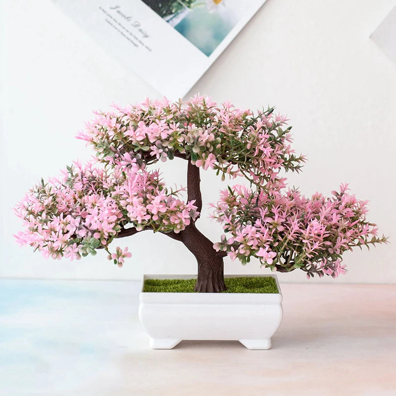 Artificial Plants Bonsai Small Tree Pot Decorating Plant Flowers Potted Ornaments For Home Room Table Decoration Hotel Garden Decor