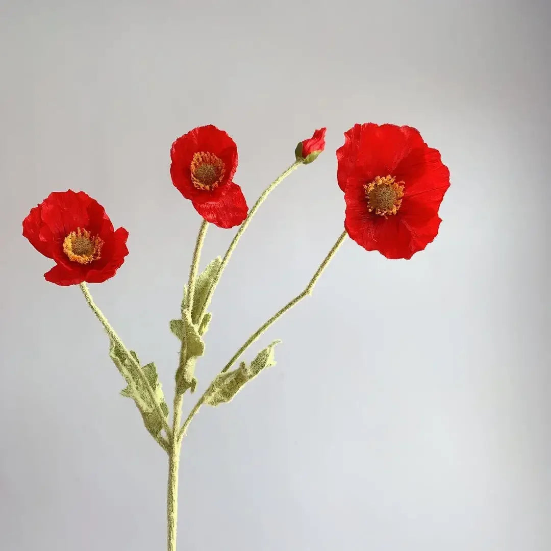 Artificial Flowers Poppy Silk Flowers Long Stem Housewarming Garden Table Wedding DIY Party Wedding Bridal Bouquet Decor