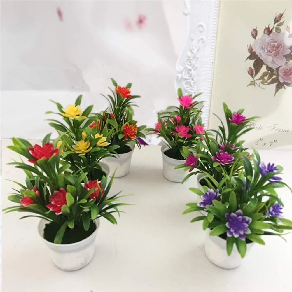 Artificial Flowers in Vase Decor Plastic Lotus Flower Arrangements Decorating Faux Flowers Bouquets in Pot Table Centerpieces Holiday