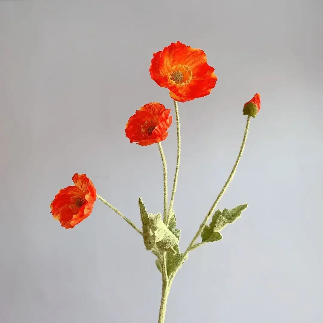 Artificial Flowers Poppy Silk Flowers Long Stem Housewarming Garden Table Wedding DIY Party Wedding Bridal Bouquet Decor