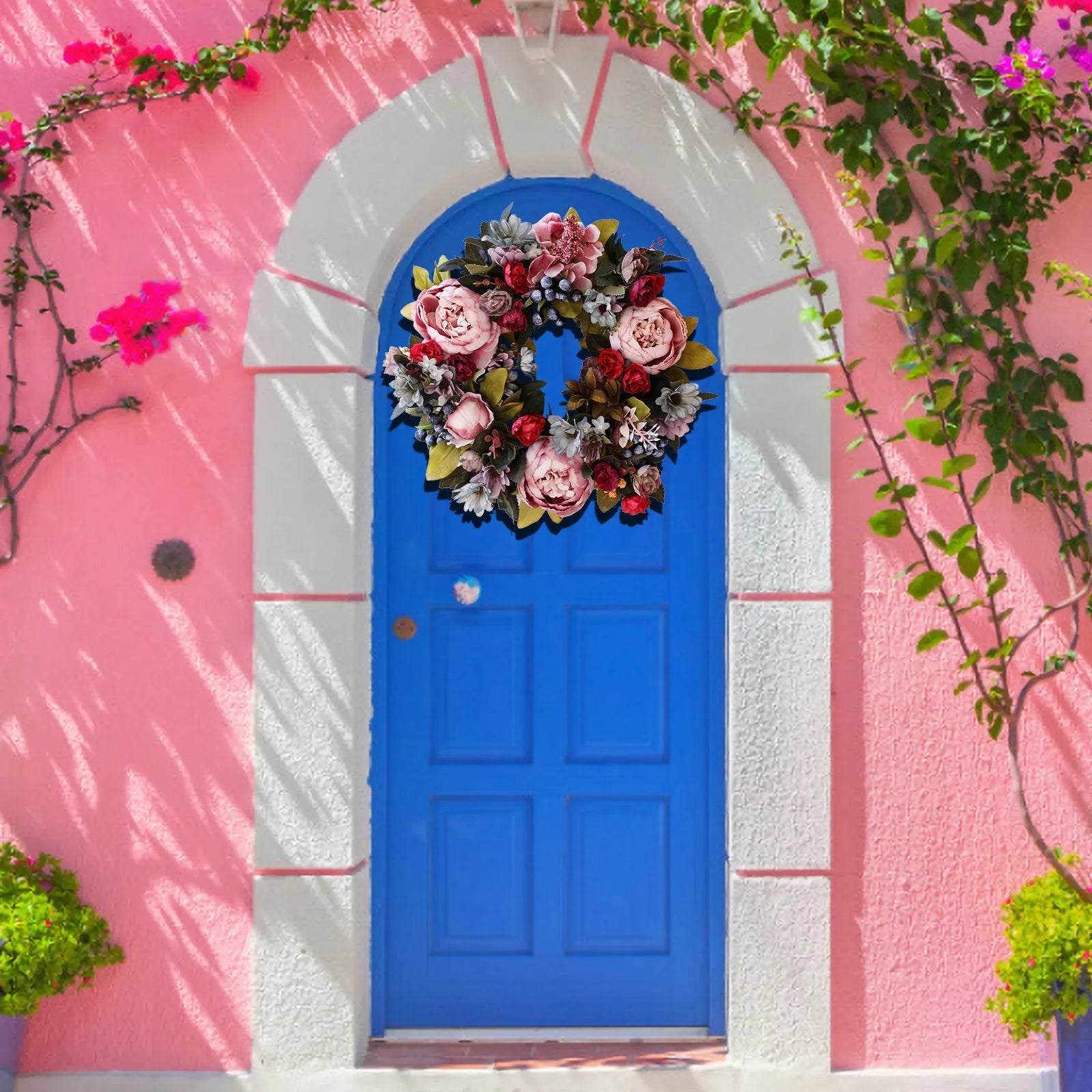 Artificial Wreath Imitation Peony Wreath Wall Decoration Door Hanging Garland Holiday Decorations Home Door Decoration