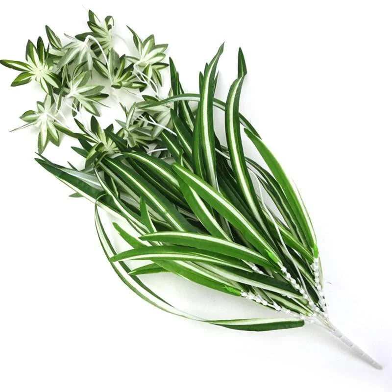 Artificial Plants Wall Hanging Chlorophytum Potted Green Plants PVC Decorative Plants Simulation Flower Living Room Decor 65cm