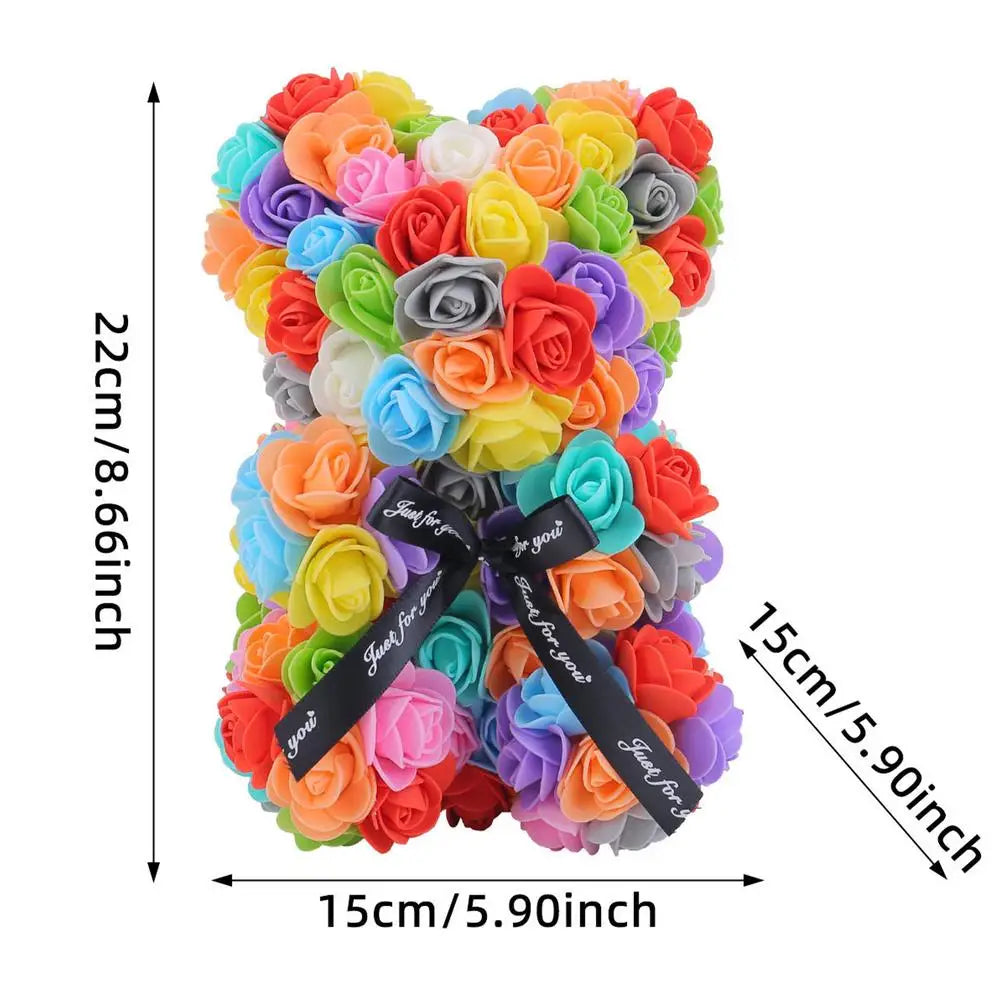 Artificial Rose Bear Flower Bear Artificial Flower Rose Bear For Girlfriend Valentines Day Wedding Birthday Christmas Gifts 2025