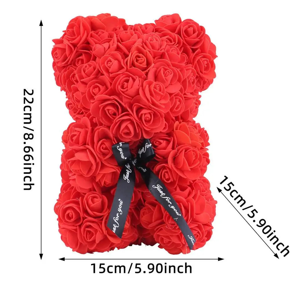 Artificial Rose Bear Flower Bear Artificial Flower Rose Bear For Girlfriend Valentines Day Wedding Birthday Christmas Gifts 2025