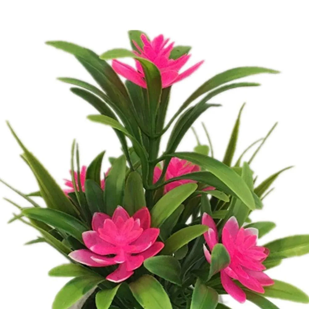 Artificial Flowers in Vase Decor Plastic Lotus Flower Arrangements Decorating Faux Flowers Bouquets in Pot Table Centerpieces Holiday