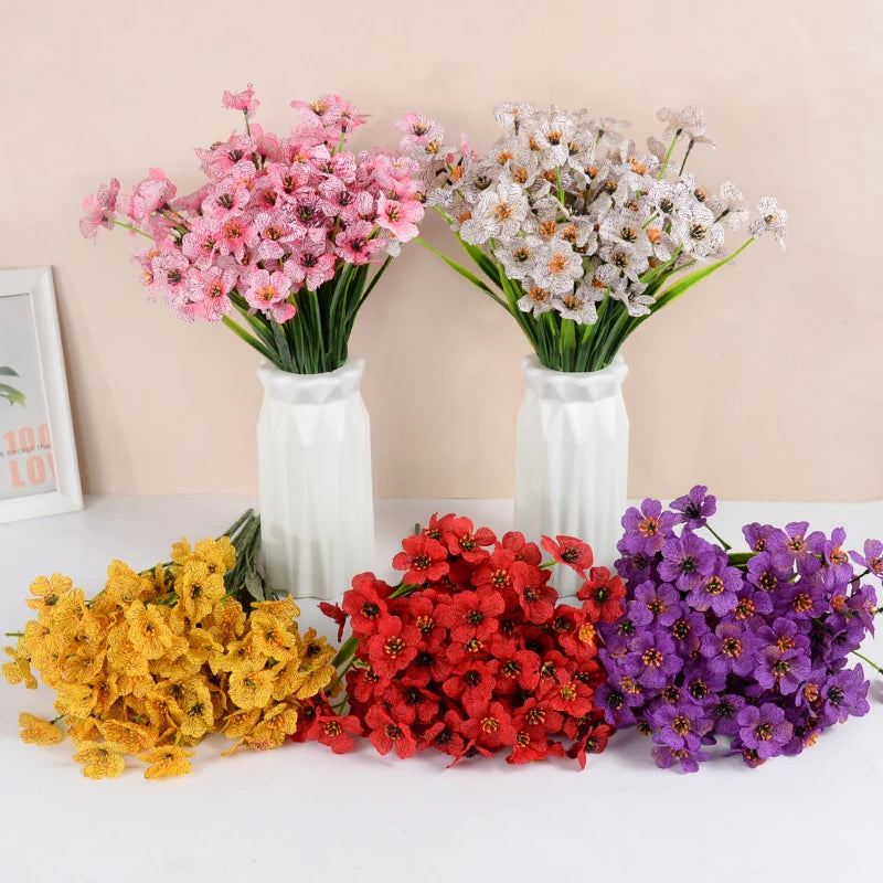 Artificial Violet Flowers Silk Flowers Grass Plants For Wedding Home Garden Decoration Birthday Xmas Party Decor Restaurant decoration