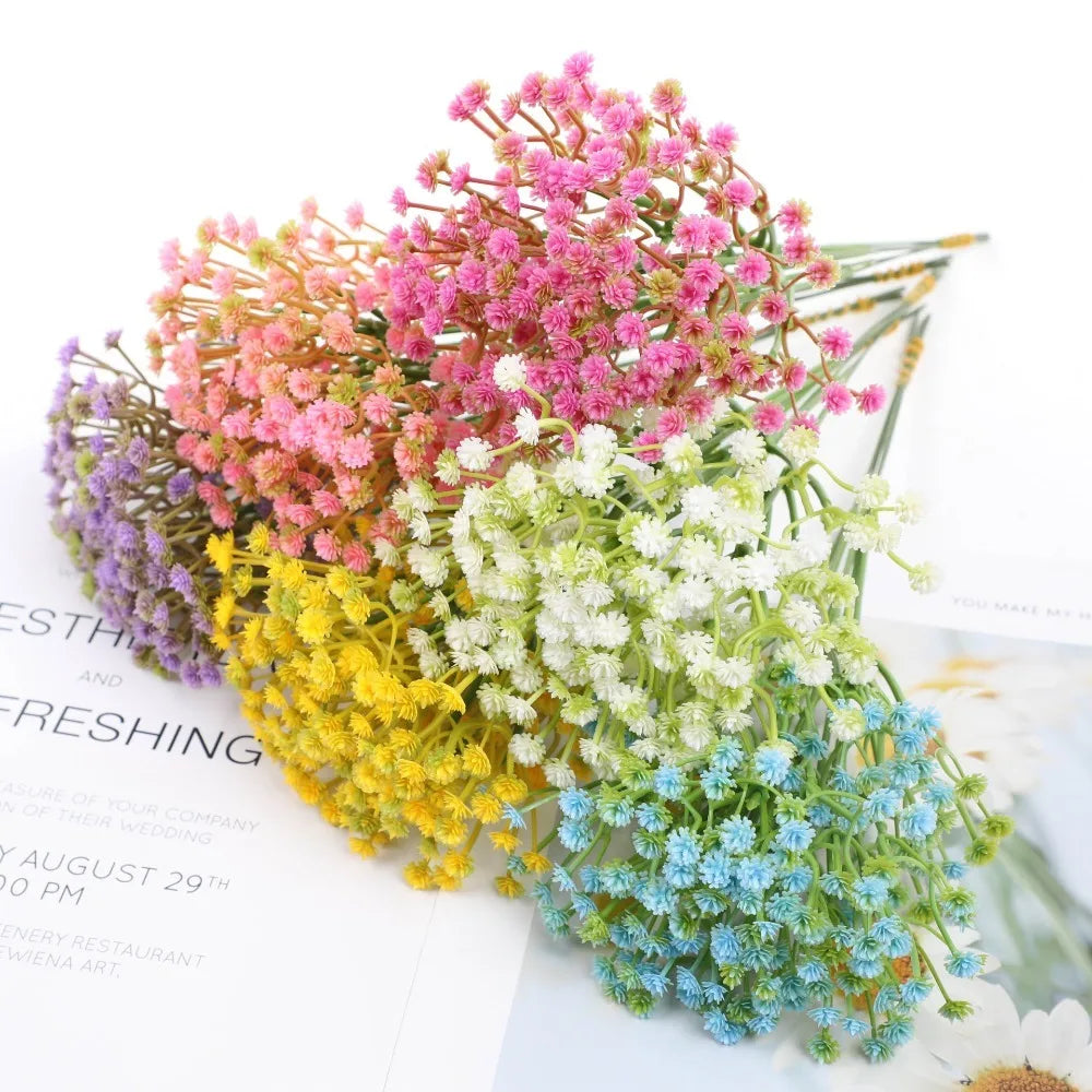 Artificial Starry Flowers Bouquet for Wedding Party Event Decorating Flower Arrangement Bridal Wedding Hand Bouquet Home Decorations