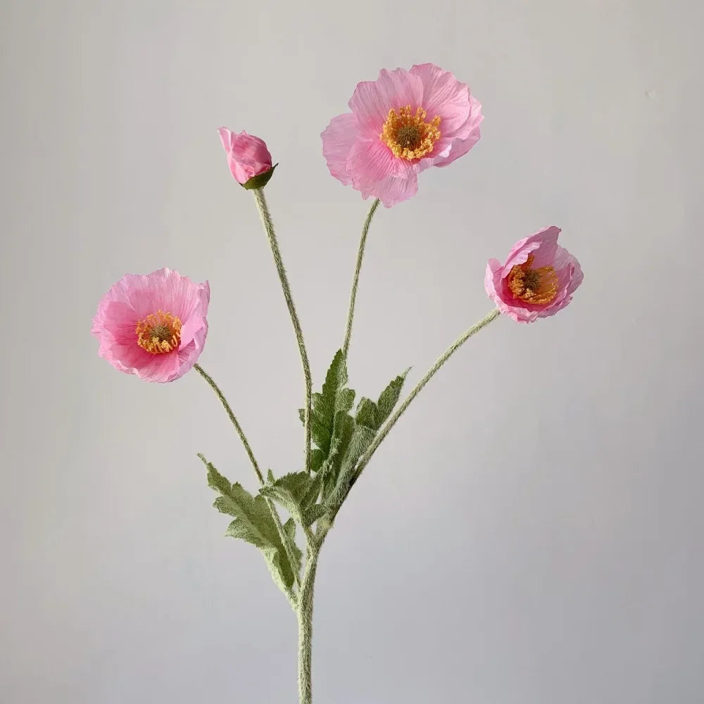 Artificial Flowers Poppy Silk Flowers Long Stem Housewarming Garden Table Wedding DIY Party Wedding Bridal Bouquet Decor