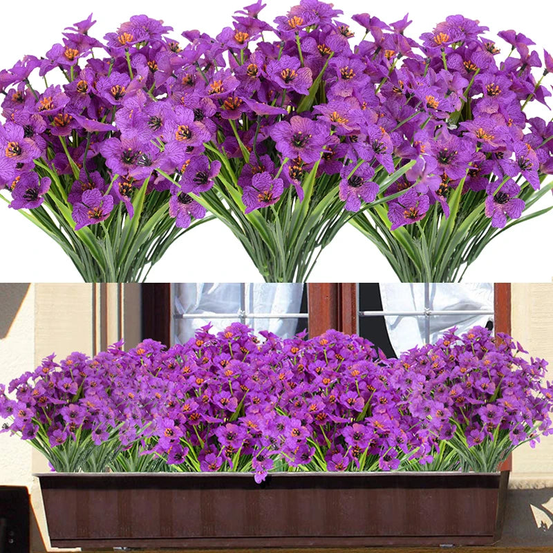 Artificial Violet Flowers Silk Flowers Grass Plants For Wedding Home Garden Decoration Birthday Xmas Party Decor Restaurant decoration