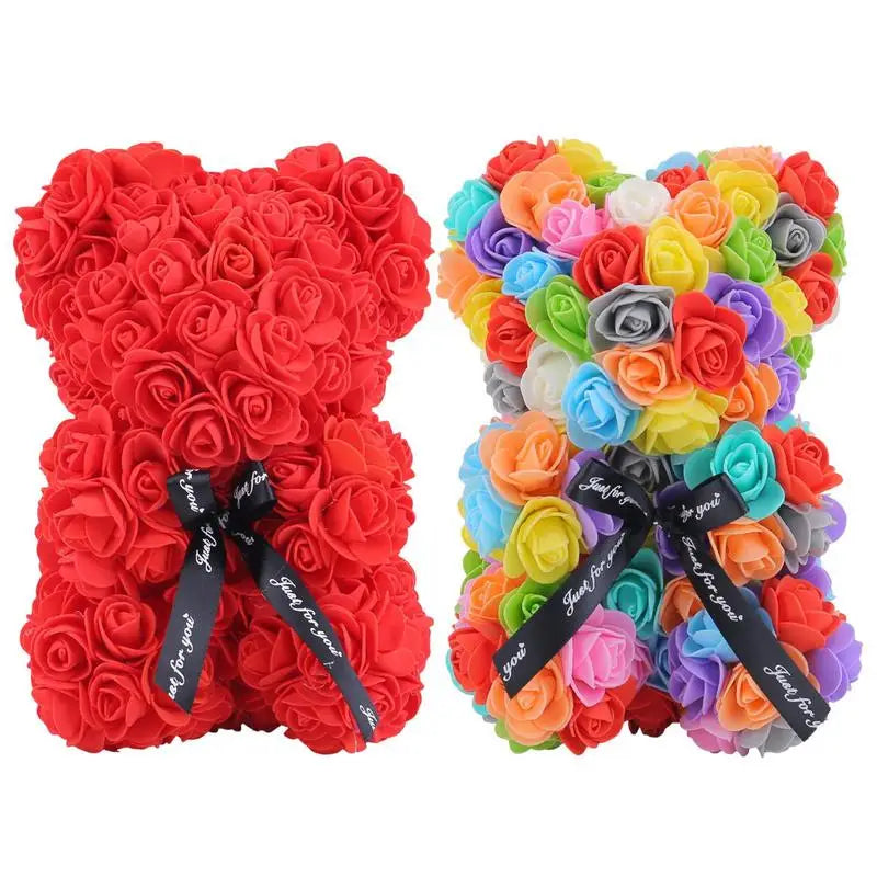 Artificial Rose Bear Flower Bear Artificial Flower Rose Bear For Girlfriend Valentines Day Wedding Birthday Christmas Gifts 2025