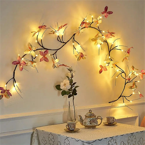 1PC/2PC 30Led Willow Vine String Light 1.3M 8 Modes USB Butterfly Festival Room Decoration Indoor And Outdoor Wall Lights