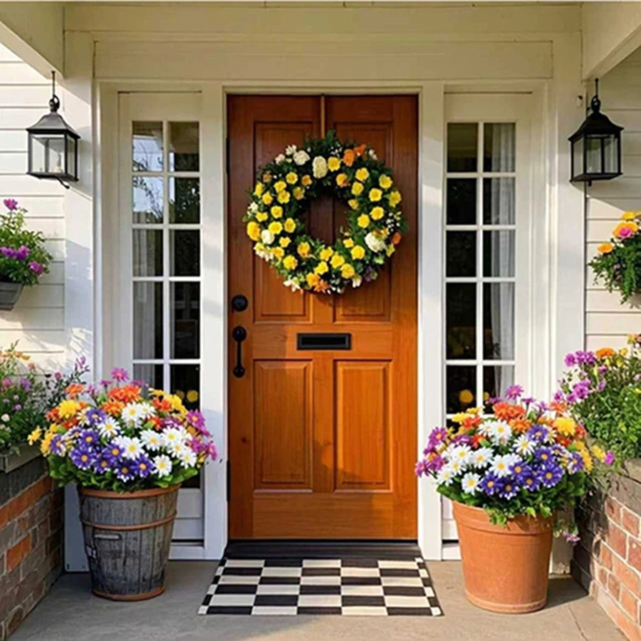 Artificial Flowers Silk Decorating Plant Daisy Wedding Arch Wreath Home Room Table Decor Outdoor Yard High Quality Courtyard Accessory