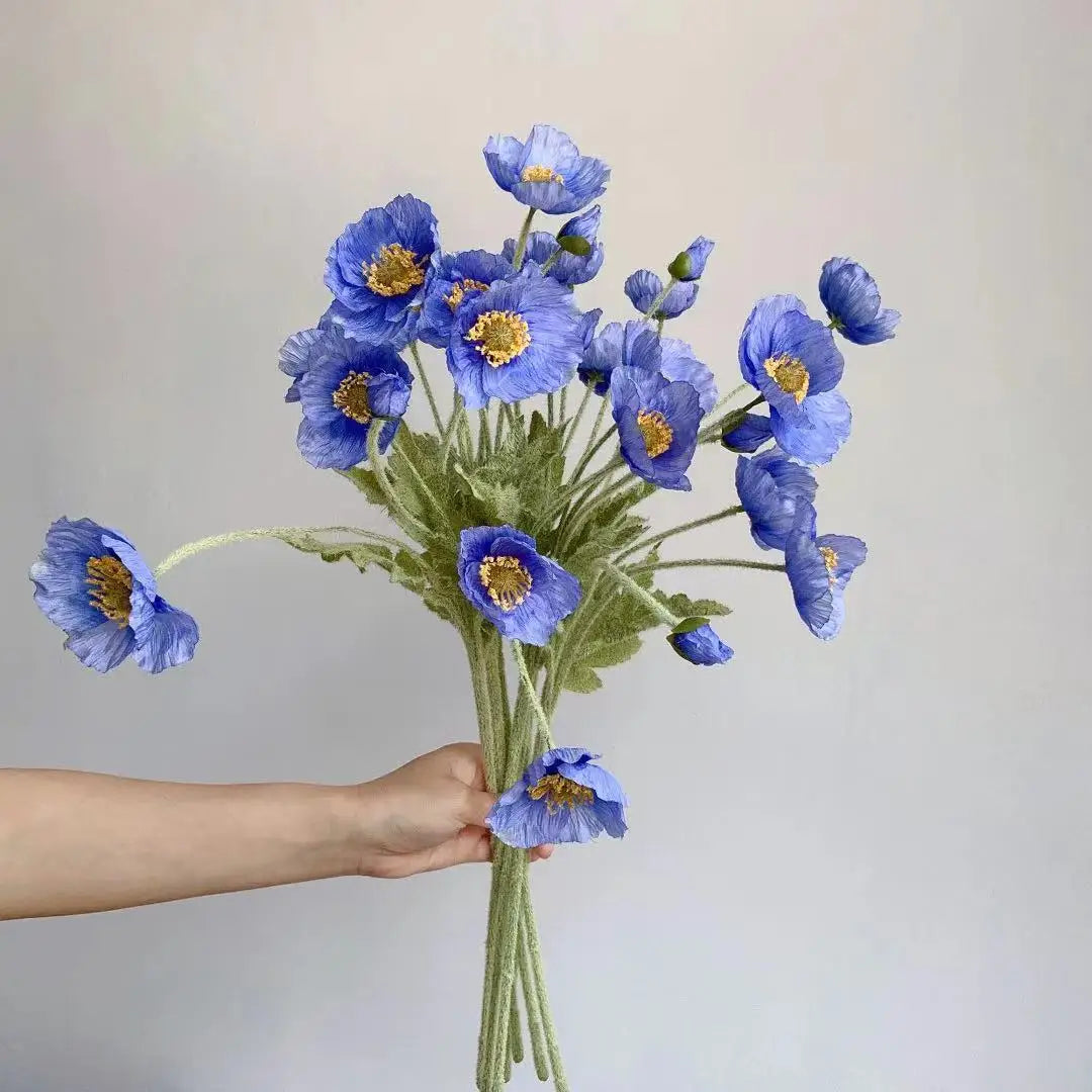 Artificial Flowers Poppy Silk Flowers Long Stem Housewarming Garden Table Wedding DIY Party Wedding Bridal Bouquet Decor
