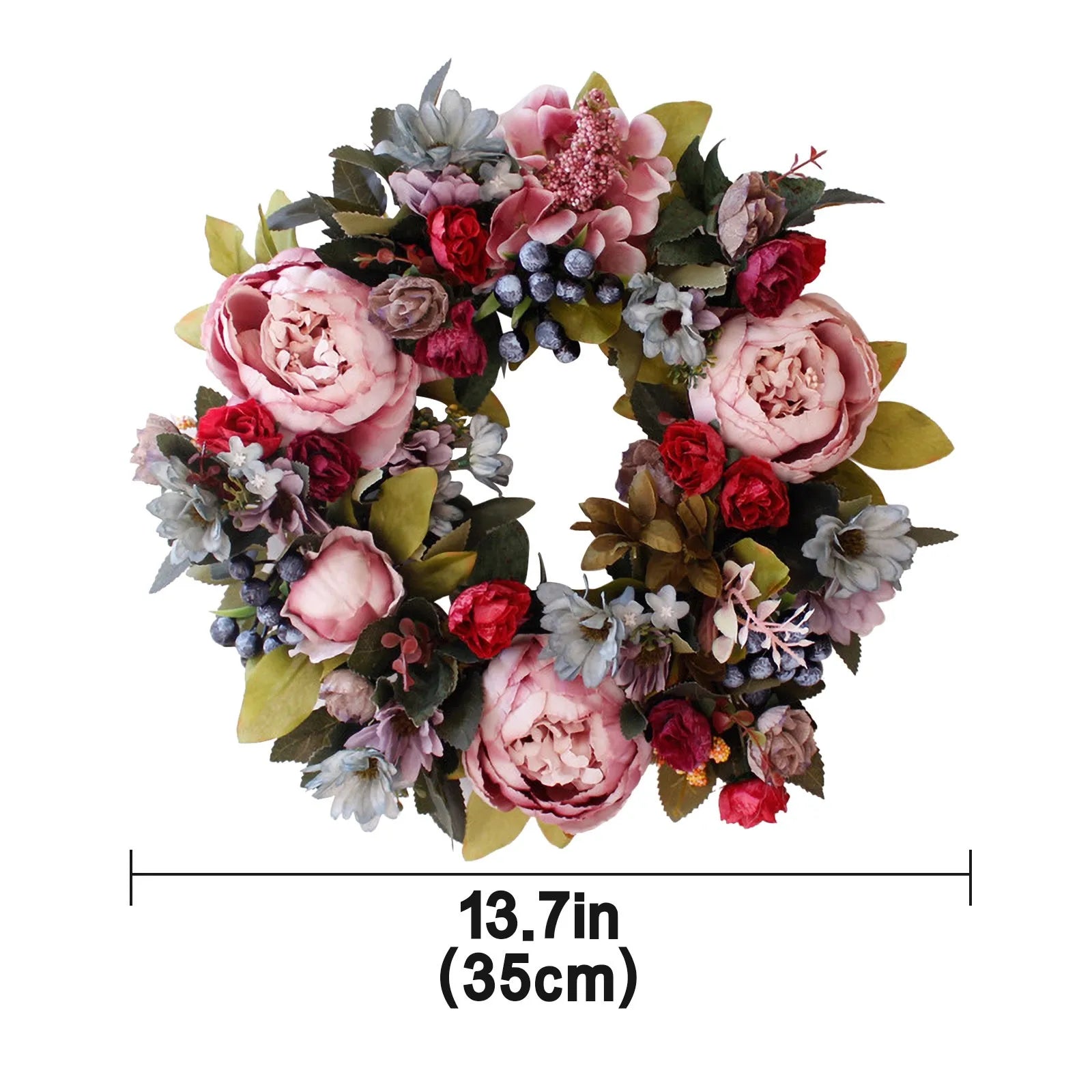 Artificial Wreath Imitation Peony Wreath Wall Decoration Door Hanging Garland Holiday Decorations Home Door Decoration
