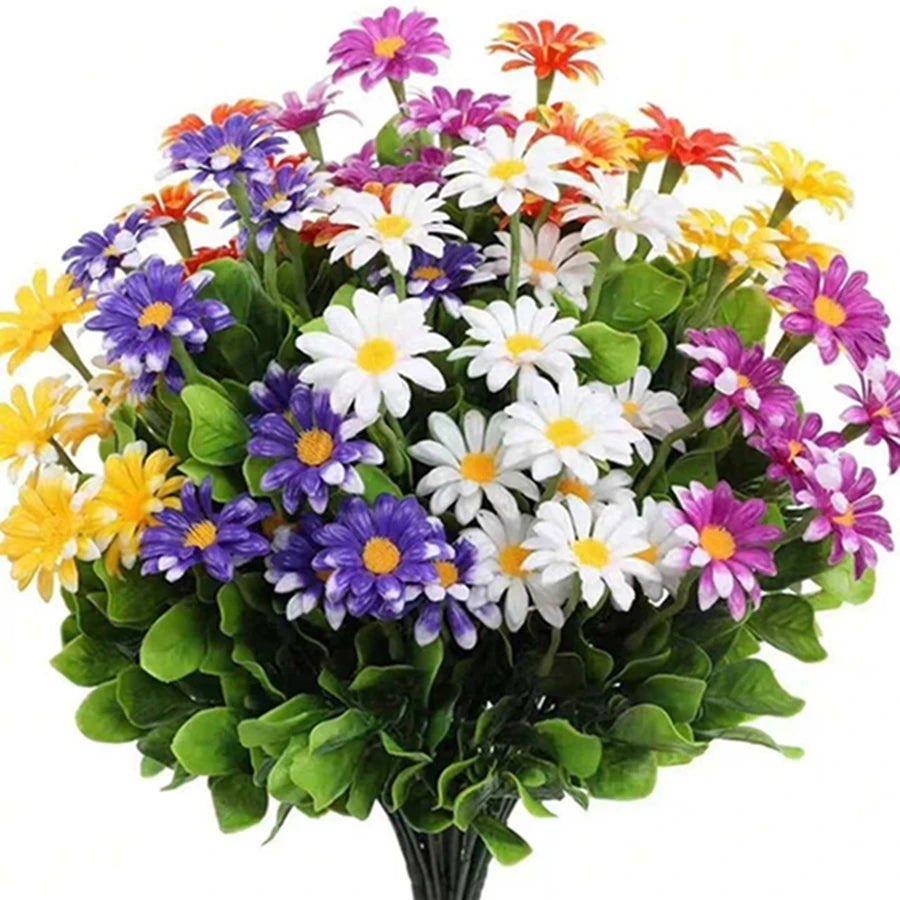 Artificial Flowers Silk Decorating Plant Daisy Wedding Arch Wreath Home Room Table Decor Outdoor Yard High Quality Courtyard Accessory
