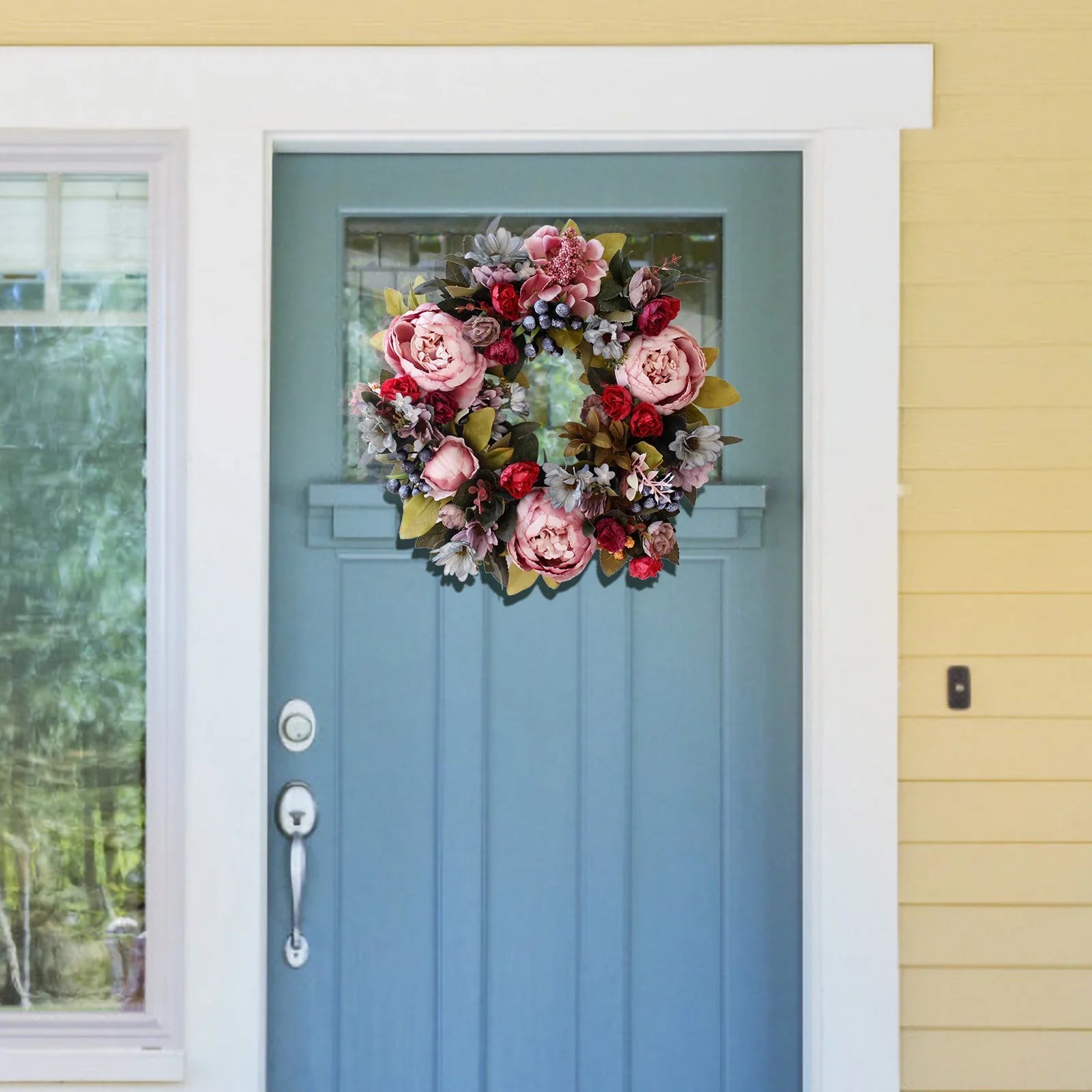 Artificial Wreath Imitation Peony Wreath Wall Decoration Door Hanging Garland Holiday Decorations Home Door Decoration