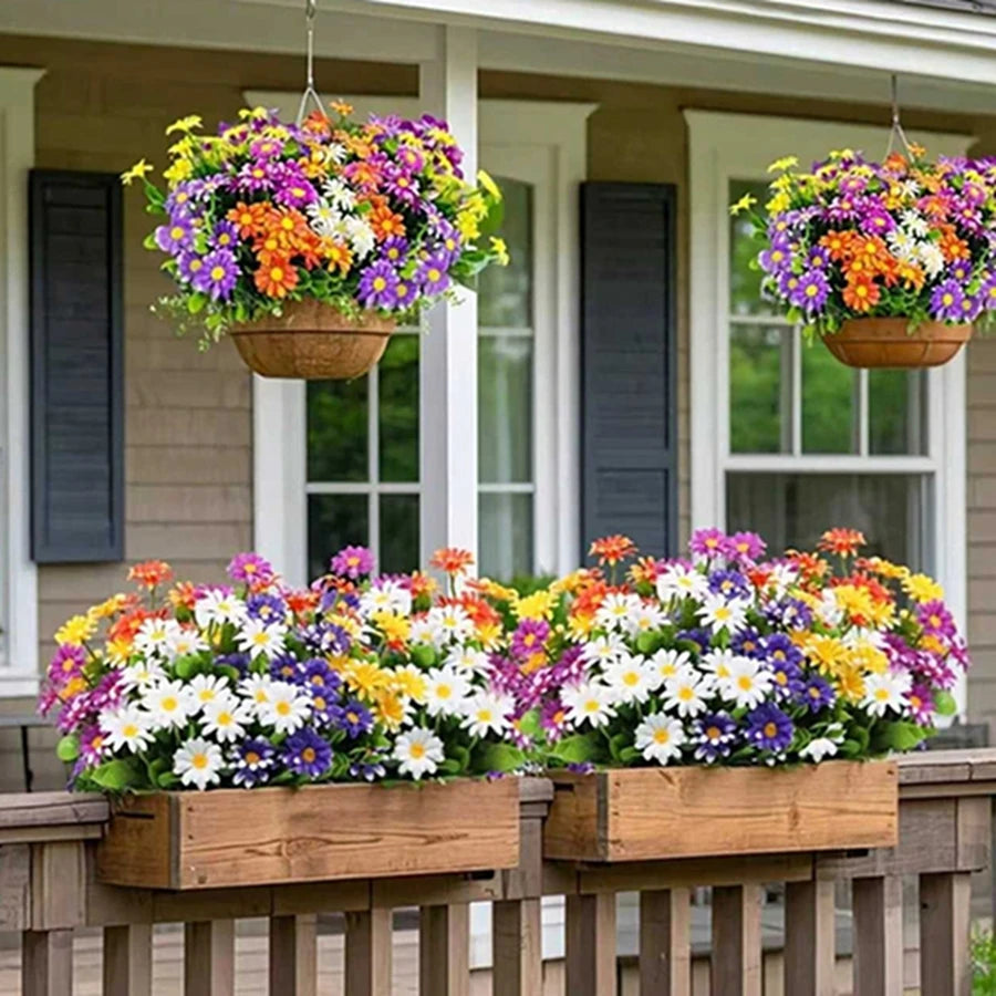 Artificial Flowers Silk Decorating Plant Daisy Wedding Arch Wreath Home Room Table Decor Outdoor Yard High Quality Courtyard Accessory