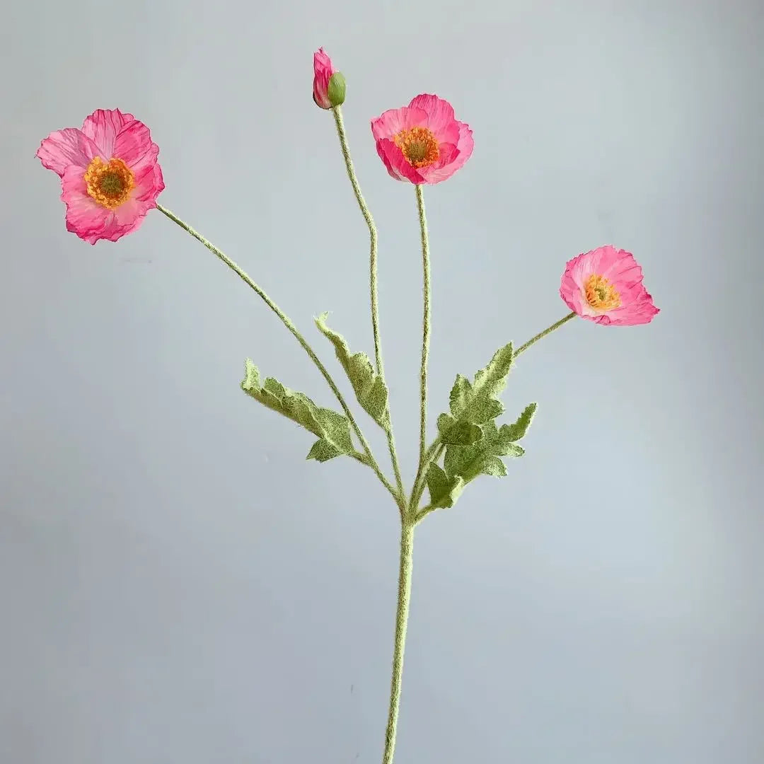 Artificial Flowers Poppy Silk Flowers Long Stem Housewarming Garden Table Wedding DIY Party Wedding Bridal Bouquet Decor