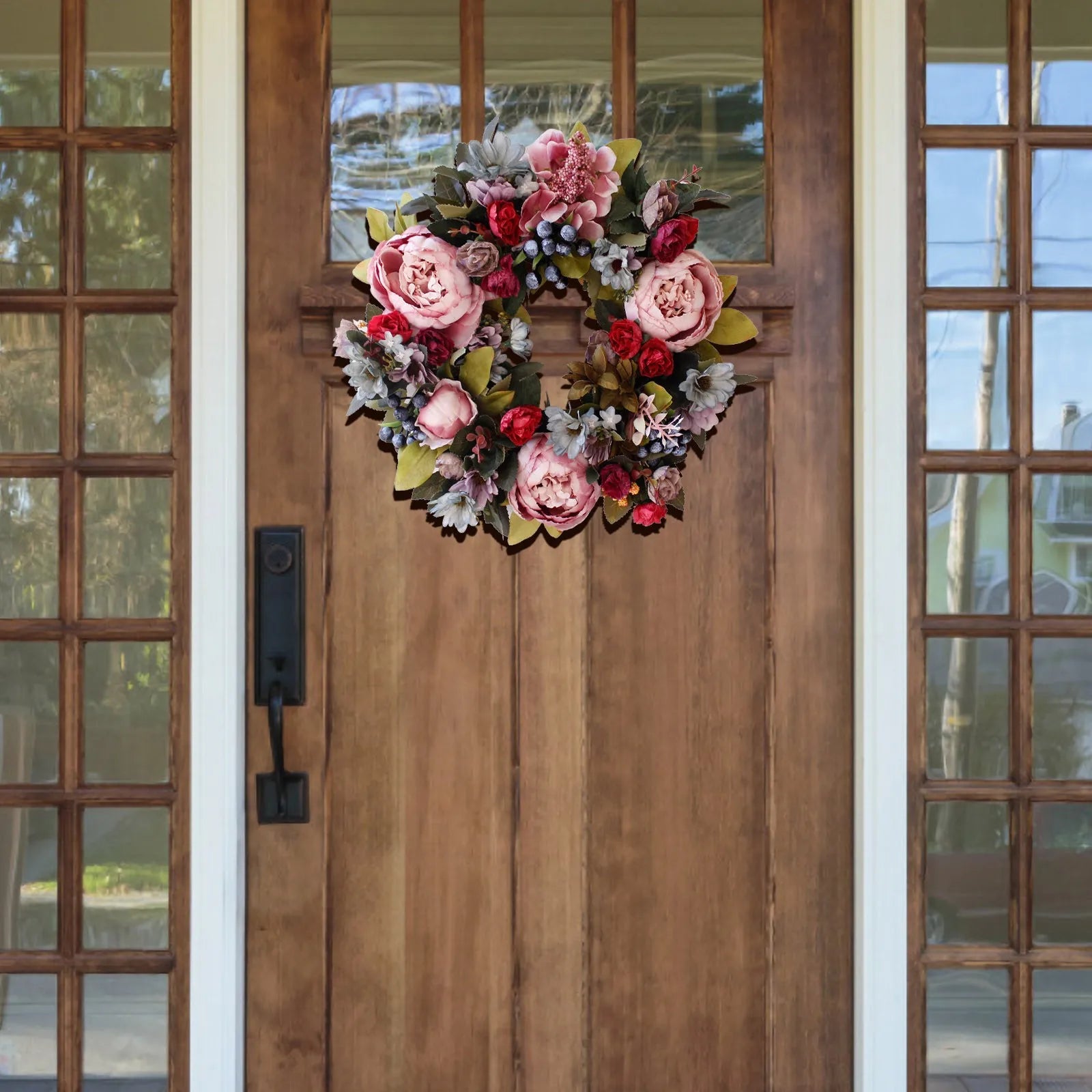 Artificial Wreath Imitation Peony Wreath Wall Decoration Door Hanging Garland Holiday Decorations Home Door Decoration