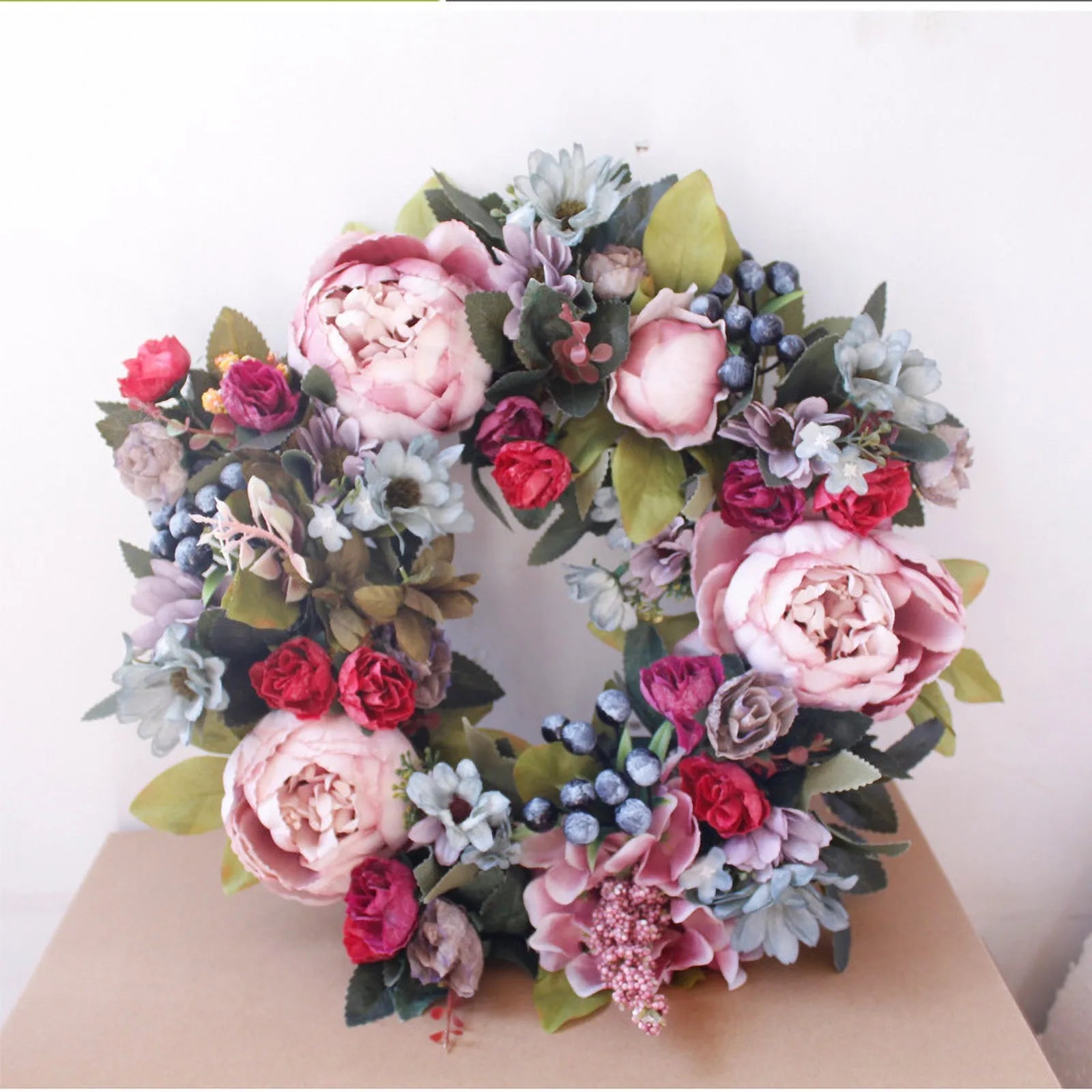 Artificial Wreath Imitation Peony Wreath Wall Decoration Door Hanging Garland Holiday Decorations Home Door Decoration