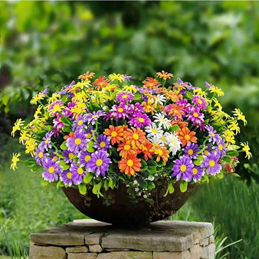 Artificial Flowers Silk Decorating Plant Daisy Wedding Arch Wreath Home Room Table Decor Outdoor Yard High Quality Courtyard Accessory