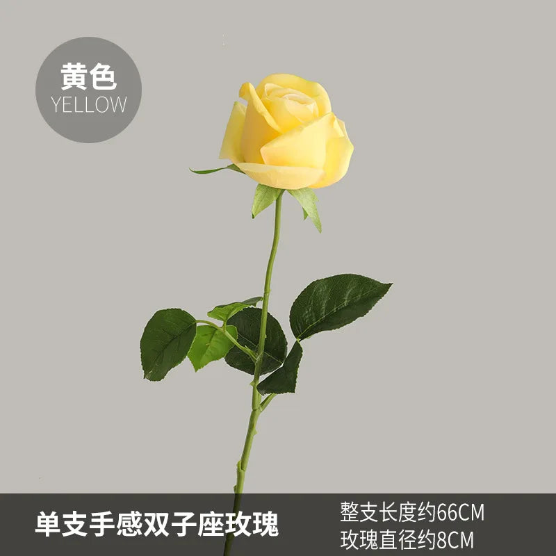 7Pc Artificial Moisturizing Rose Real Touch Flowers Bridal Bouquet Wedding Rose Decor Flower Home Decorations Party Table Floral