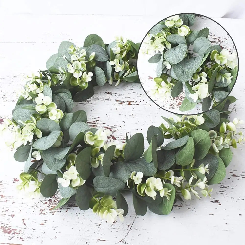 Artificial Plant Eucalyptu Wreath Wedding Holiday Supply Home Party Room Decoration Diy Photography Props Flower Background Wall