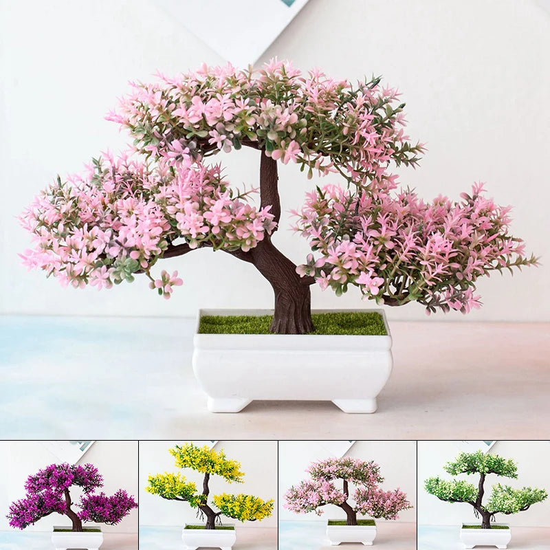 Artificial Plants Bonsai Small Tree Pot Decorating Plant Flowers Potted Ornaments For Home Room Table Decoration Hotel Garden Decor