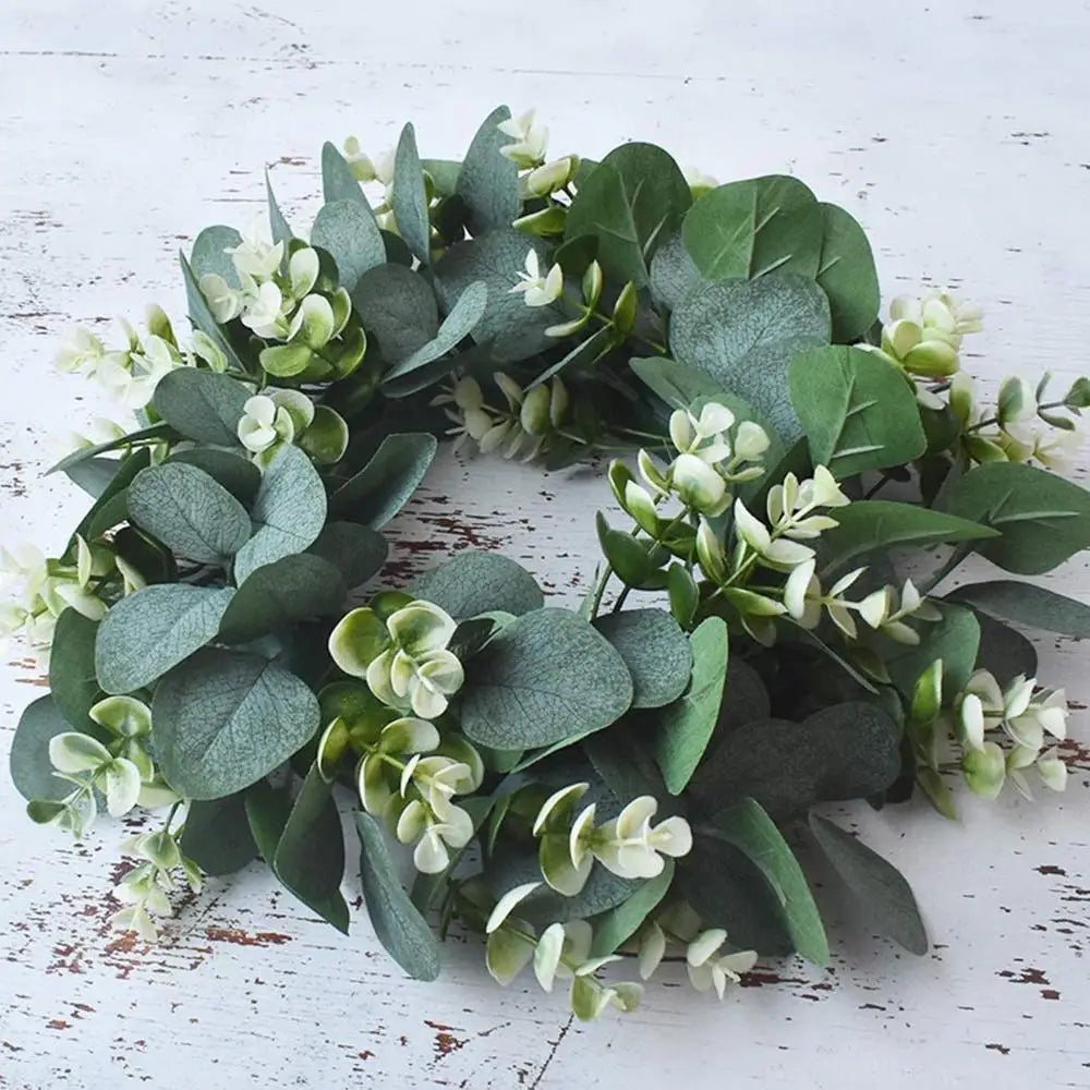 Artificial Plant Eucalyptu Wreath Wedding Holiday Supply Home Party Room Decoration Diy Photography Props Flower Background Wall