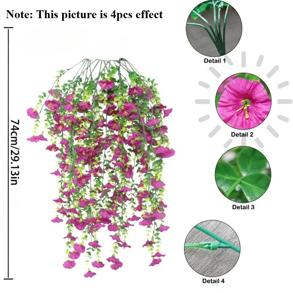 Artificial Flower New Artificial Hanging Flowers and Plants 2025 UV-resistant and Realistic Room Decor Wedding